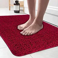 LUXURY CRAFTS Multipurpose Super Soft Microfiber Ultra Water Absorbent Anti Slip Bathmat cum Doormat|Doormat|Door Entrance Mat (40 cm x 60 cm)(Pack of 1)-Red-thumb3