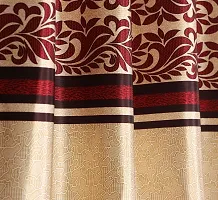 Luxury Craft 1  Piece Floral Panel|Curtain Eyelet Polyester Door Curtain (4x7 Feet)(Pack of 1)- Maroon-thumb2