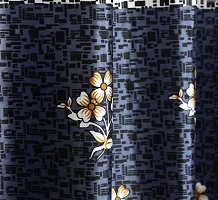 Luxury Craft 2 Pieces Floral Panels|Curtains| Eyelet Polyester Door Curtains (4x7 Feet)(Pack of 2)-Grey-thumb3