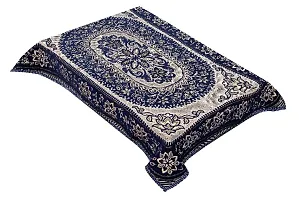 LUXURY CRAFTStrade; Luxurious Attractive Design Chenille 4 Seater(36x54 inches) Center Table Cover -Blue-thumb1