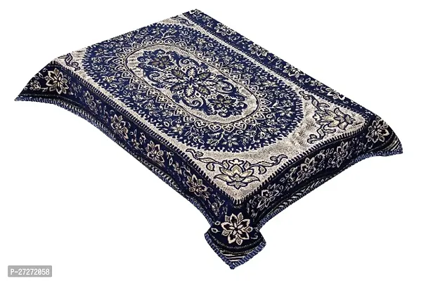 LUXURY CRAFTStrade; Luxurious Attractive Design Chenille 4 Seater(36x54 inches) Center Table Cover -Blue-thumb2