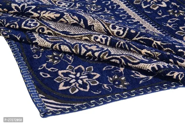 LUXURY CRAFTStrade; Luxurious Attractive Design Chenille 4 Seater(36x54 inches) Center Table Cover -Blue-thumb3