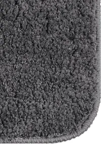 Luxury Crafts Multipurpose Solid Modern Rectangular Bathmat cum Doormat (, Microfiber, 37X57 Cm)-Pack of 2-Grey-thumb1