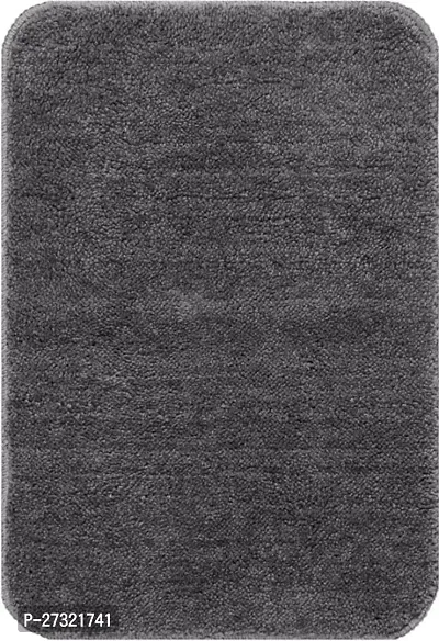 Luxury Crafts Multipurpose Solid Modern Rectangular Bathmat cum Doormat (, Microfiber, 37X57 Cm)-Pack of 2-Grey-thumb3