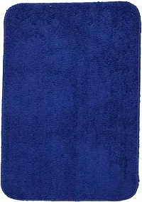 Luxury Crafts Multipurpose Solid Modern Rectangular Bathmat cum Doormat (, Microfiber, 37X57 Cm)-Pack of 2-Blue-thumb2