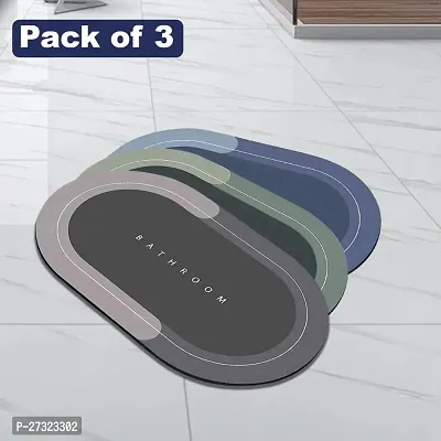 Quick-Dry Anti-Slip Bathroom Mat (Pack of 3)