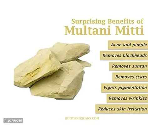 Pure Organic Multani Mitti Stone Form (Fuller's Earth/Calcium Bentonite Clay) For Face Pack | 500 gram-thumb2