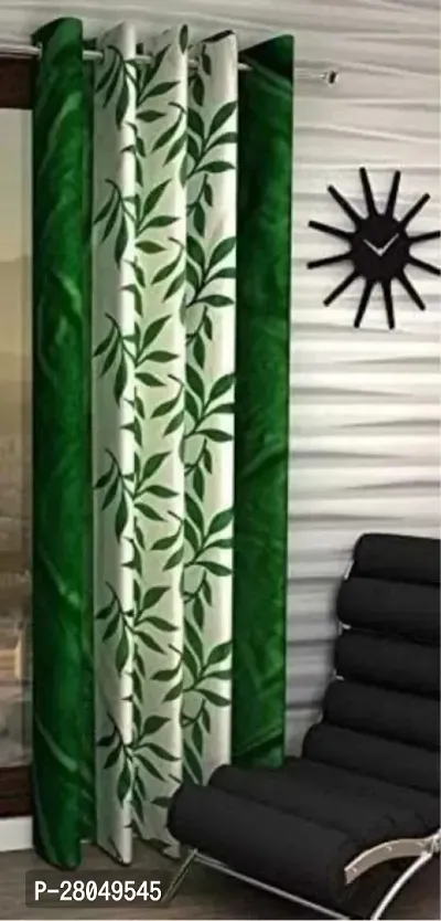 Luxury Craft 1 Piece Semi Transparent Curtain| Panel Eyelet Polyester Door Curtain - 7 Feet(Multi)-thumb0