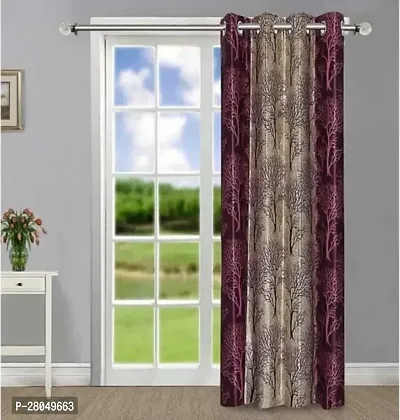 Luxury Craft 1 Piece Semi Transparent Curtain| Panel Eyelet Polyester Door Curtain - 7 Feet(Multi)-thumb0