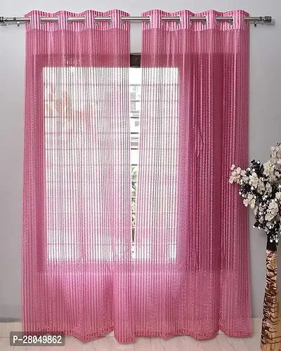 Luxury Craft Transparent Net Tissue Curtain- 7 feet, Door,Pack of 1-thumb0