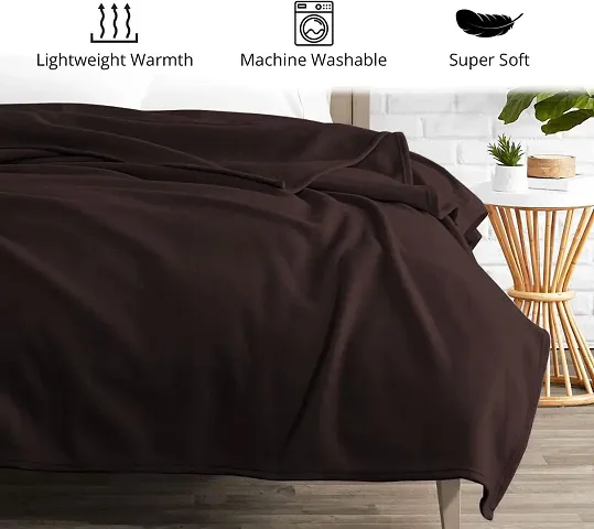 Luxury Coffee Polyester Blend Craft Plain Single Blanket