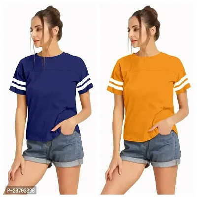 Elegant Knitted Polyester Casual Top Pack of 2 For Women-thumb0