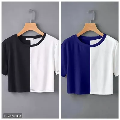 Elegant Knitted Polyester Casual Top Pack of 2 For Women-thumb0