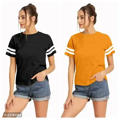 Elegant Knitted Polyester Casual Top Pack of 2 For Women-thumb2