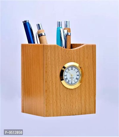 PEN STAND WITH CLOCK ROSS