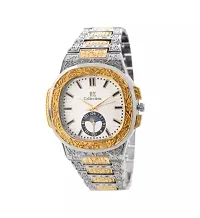 New Luxury Golden Silver Analog Watch-thumb1