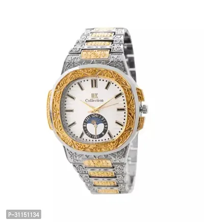 New Luxury Golden Silver Analog Watch-thumb2