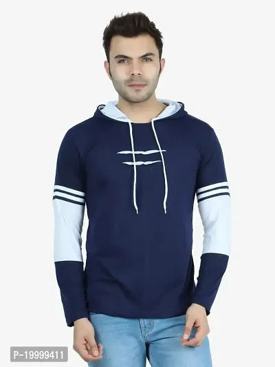 DEE RAJ CREATIONS Men's Casual Polycotton Full Sleeve Hooded Tshirt