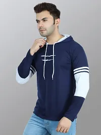 DEE RAJ CREATIONS Men's Casual Polycotton Full Sleeve Hooded Tshirt-thumb1