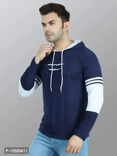 DEE RAJ CREATIONS Men's Casual Polycotton Full Sleeve Hooded Tshirt-thumb2