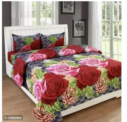 Stylish Glace Cotton Printed Bedsheet With Two Pillow Covers