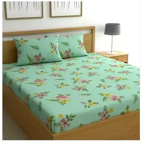 Printed Double Bedsheet with 2 Pillow Cover