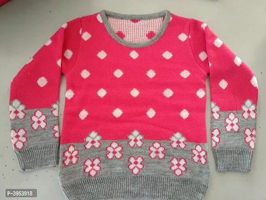Kids Pink Acrylic Sweaters