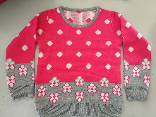 Kids Pink Acrylic Sweaters