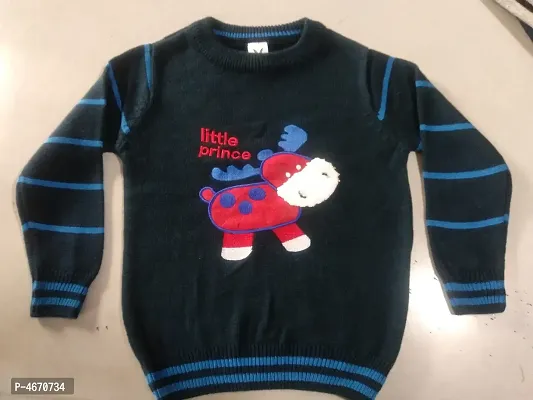 Boy Winter Wear Acrylic Embroidered Sweater