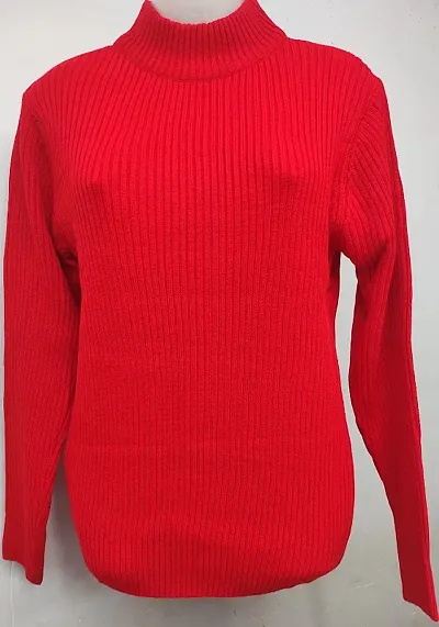 Solid High Neck Sweater
