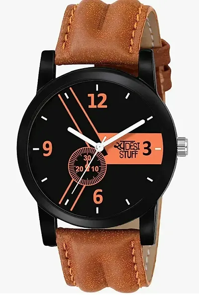 Stylish Genuine Leather Analog Watch For Men