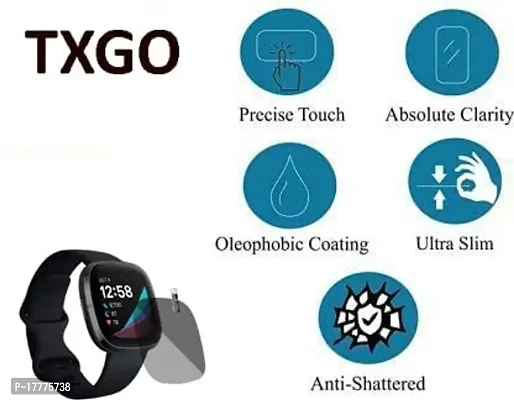 TXGO Transparent Smartwatch Screen Glass Protector Compatible for Fitbit Sense Smartwatch (Pack of 1) (SW_3961)-thumb3