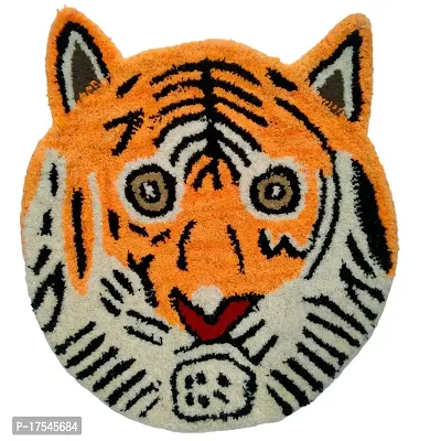 Hallolo Woolen Doormat Thick, Non-Skid Floor Carpet Rug, Tiger Face Print Soft Microfiber Anti-Skid