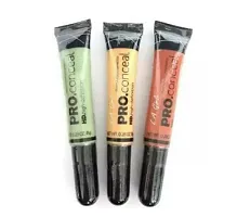 Girl Pro Conceal yellow orange green with puff (pack of 3)Hd High Definition Concealer 8 g-thumb1