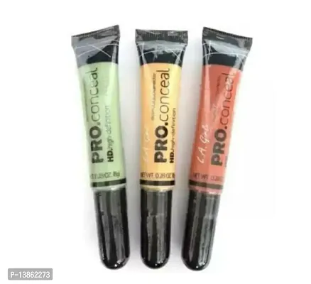 Girl Pro Conceal yellow orange green with puff (pack of 3)Hd High Definition Concealer 8 g-thumb2