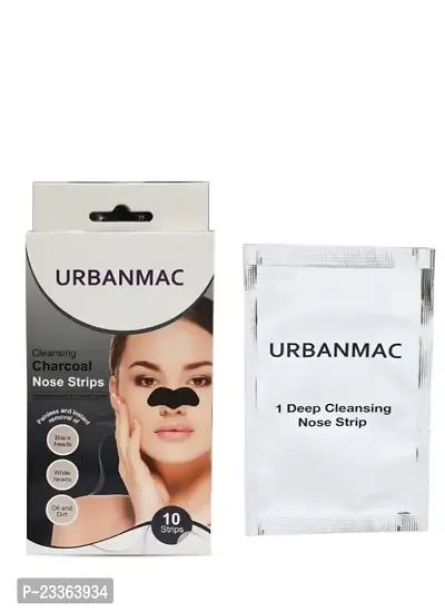 URBANMAC Nose Strips For Blackhead Whitehead Remover,Nose Pore Cleanser Strips,Deep Cleansing 10 PCS charcoal-thumb0
