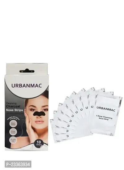 URBANMAC Nose Strips For Blackhead Whitehead Remover,Nose Pore Cleanser Strips,Deep Cleansing 10 PCS charcoal-thumb3