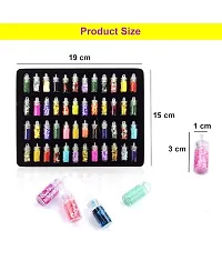 3D Glitter Powder Manicure Set of Nail Stickers, Nail Art Tool for Nail Decoration (Multicolour) - Set of 48 Bottles-thumb1