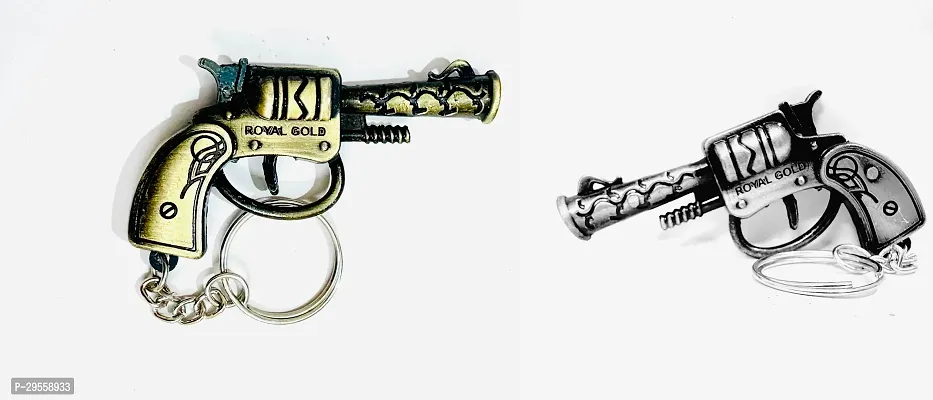 Trendy Metal Gun Key Ring Combo-thumb0