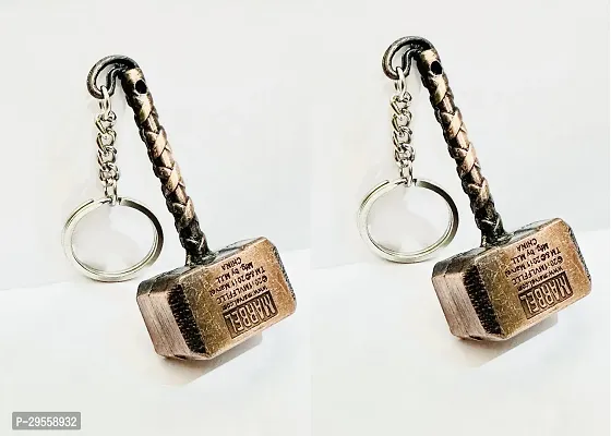 Trendy Metal Thor Hammer Key Ring-thumb0