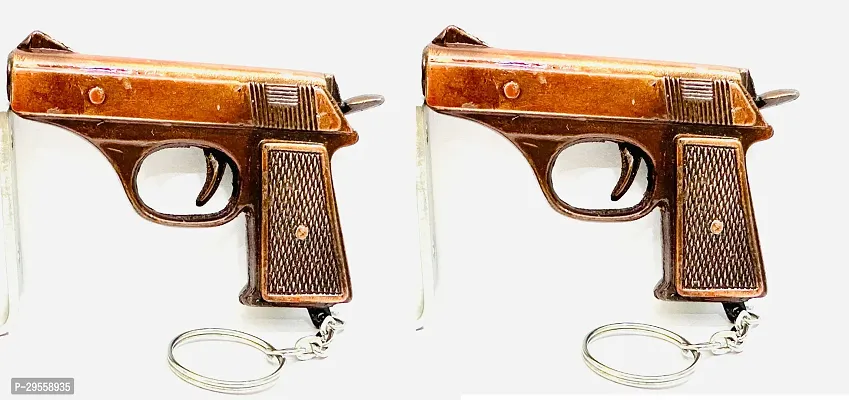 Trendy Metal Gun Key Ring