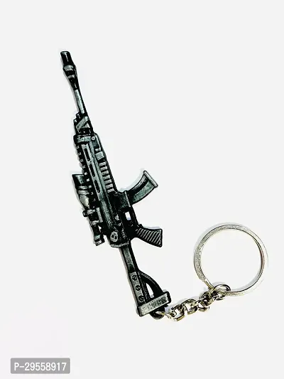 Trendy Metal Gun Key Ring-thumb0