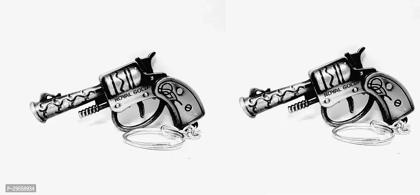 Trendy Metal Gun Key Ring Combo-thumb0