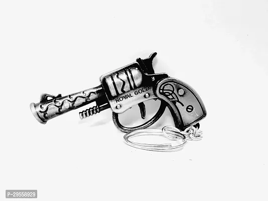 Trendy Metal Gun Key Ring-thumb0