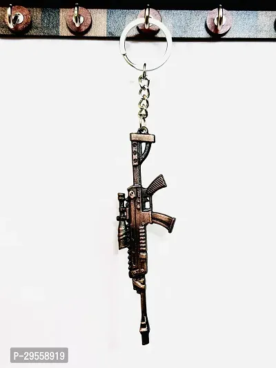 Trendy Metal Gun Key Ring-thumb0