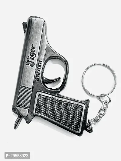 Trendy Metal Gun Key Ring-thumb0