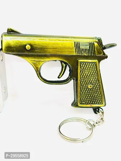 Trendy Metal Gun Key Ring-thumb0