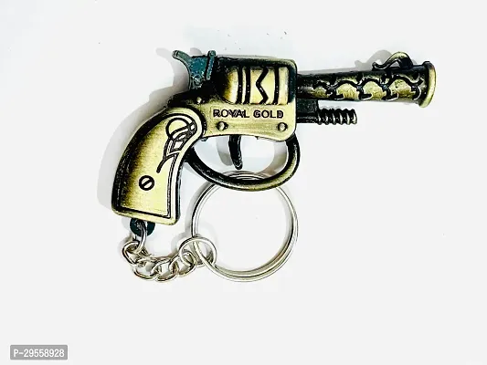 Trendy Metal Gun Key Ring-thumb0