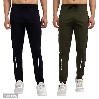 Classic Polyester Blend Solid Track Pant for Men, Pack of 2