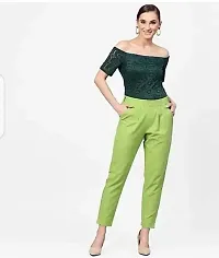 TRISHIKHA Women's Cotton Solid Regular Fit Casual/Regular Pant (Pista Green-X-Small)-thumb2